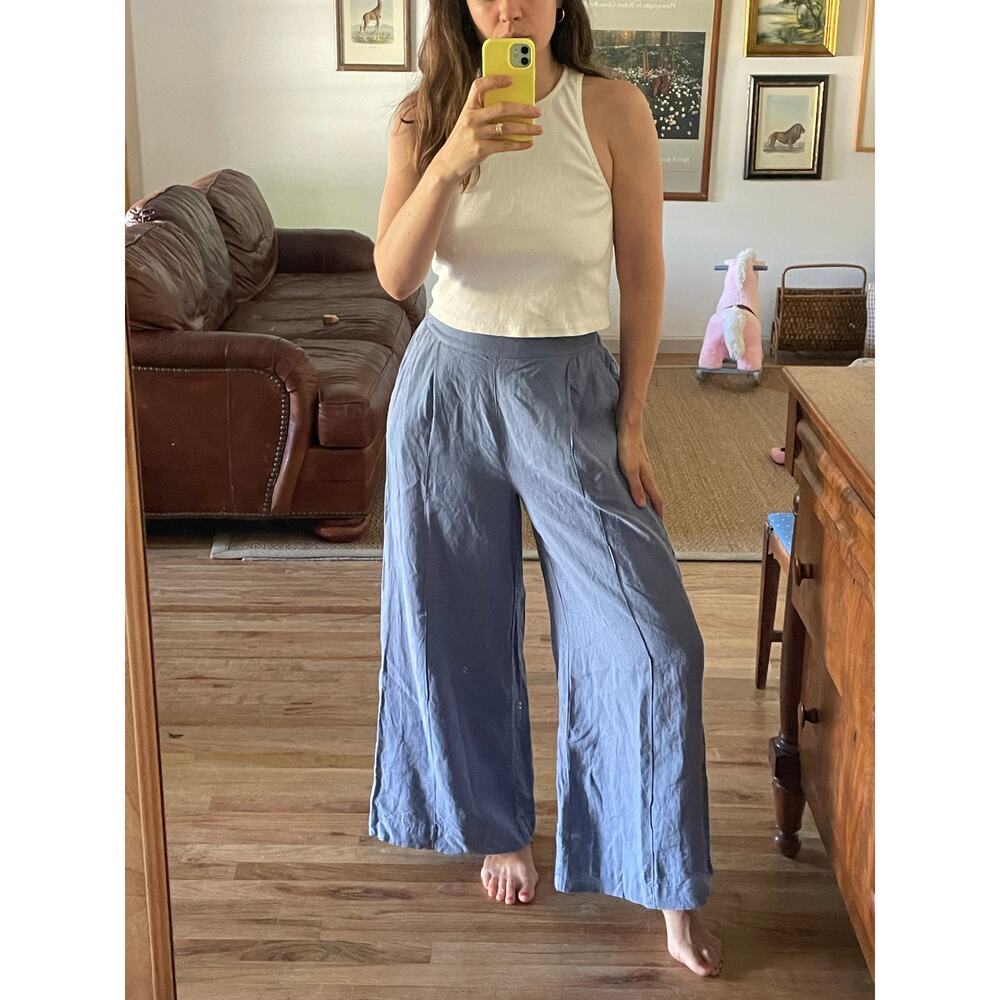 Eliza Faulkner Romy Pants Blue Linen Size Small